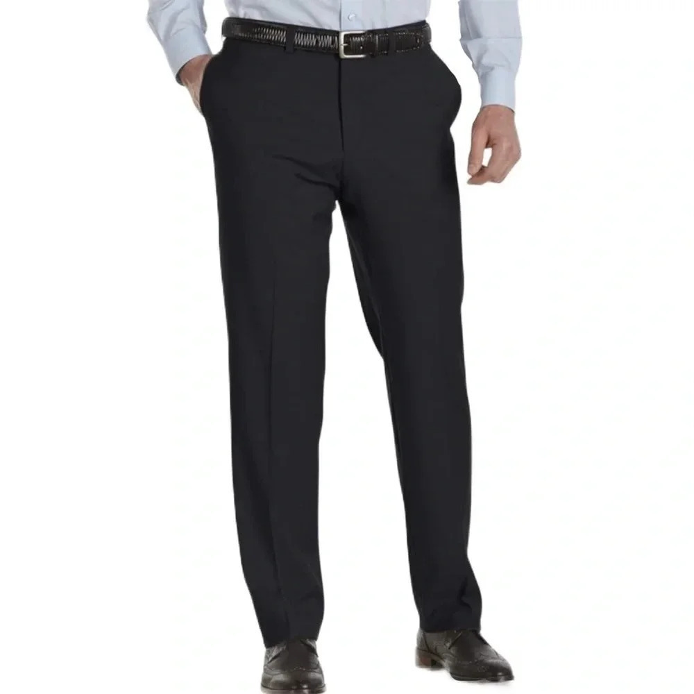 JACK VICTOR by LORO PIANA Men’s Black Dress Pants Fabric in Italy